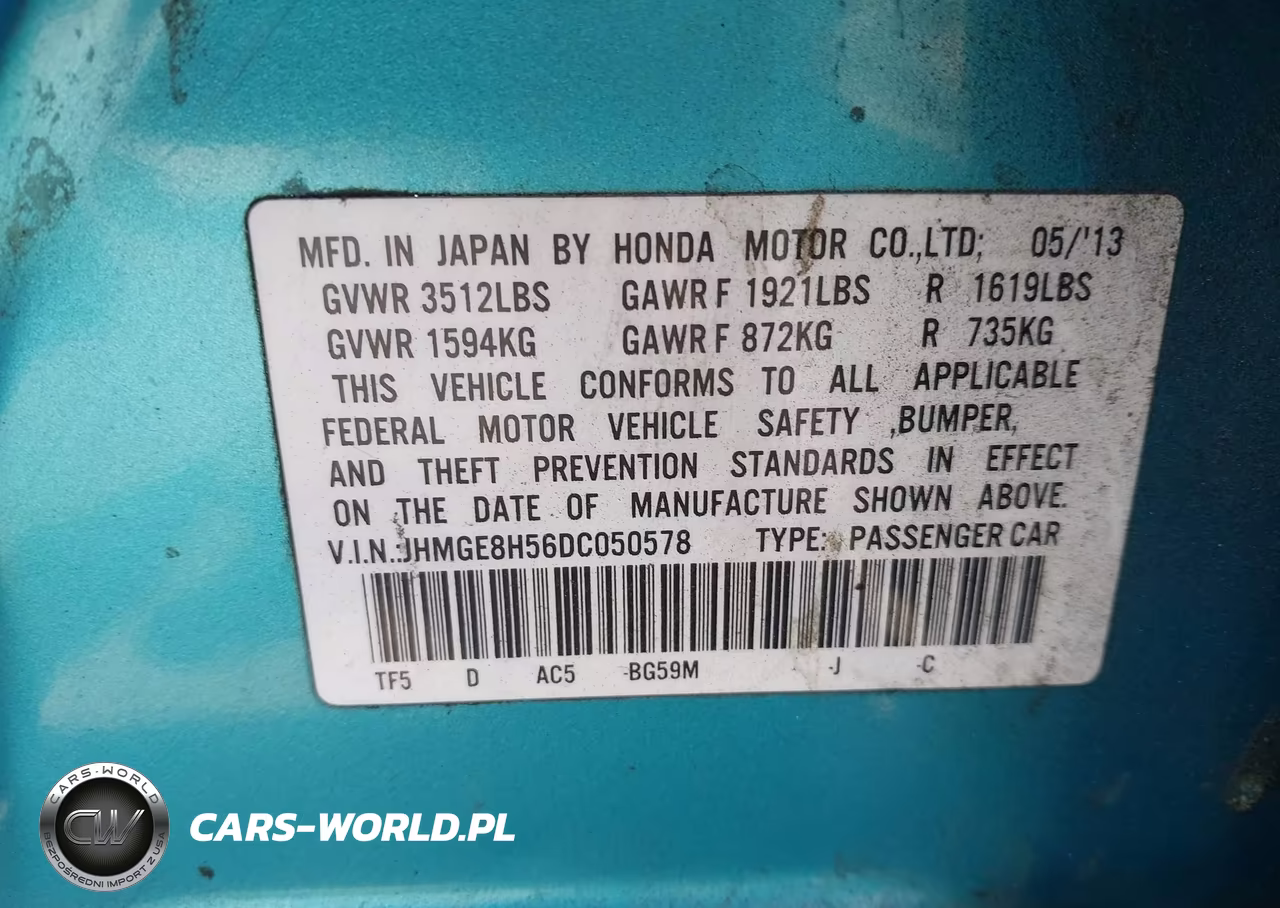 2013 Honda Fit Sport VIN:JHMGE8H56DC050578 - 9