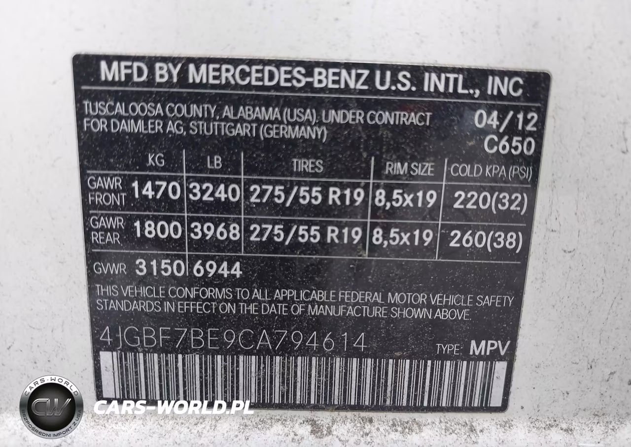2012 Mercedes-Benz Gl 450 4Matic VIN:4JGBF7BE9CA794614 - 9