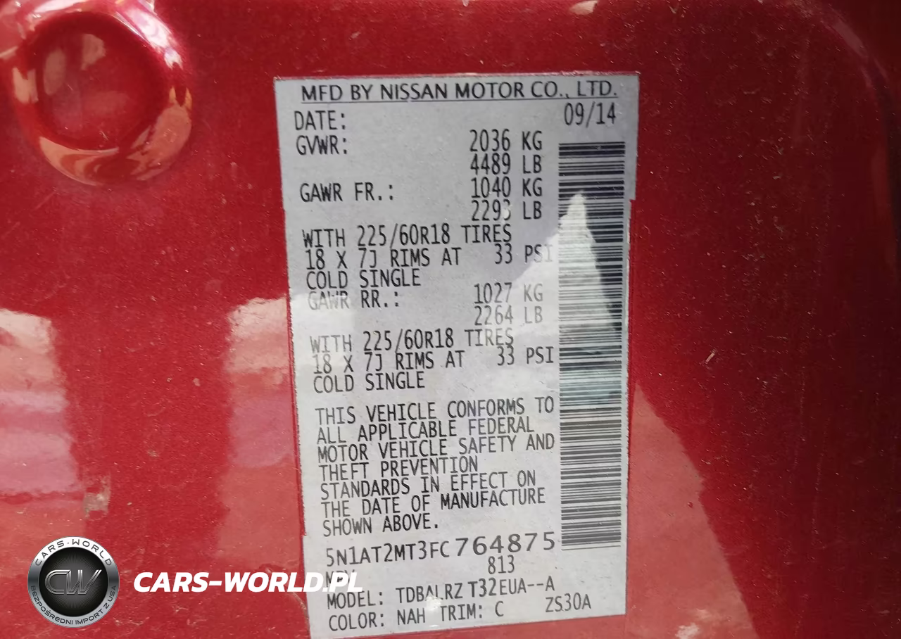 2015 Nissan Rogue Sl VIN:5N1AT2MT3FC764875 - 9