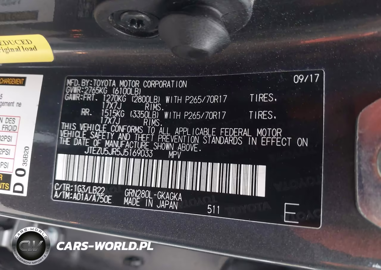 2018 Toyota 4Runner Sr5 Premium VIN:JTEZU5JR5J5169033 - 9
