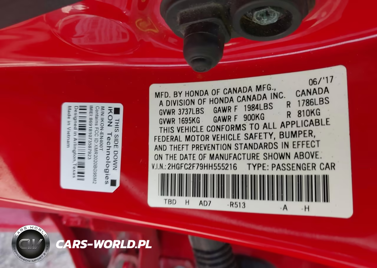 2017 Honda Civic Ex VIN:2HGFC2F79HH555216 - 9