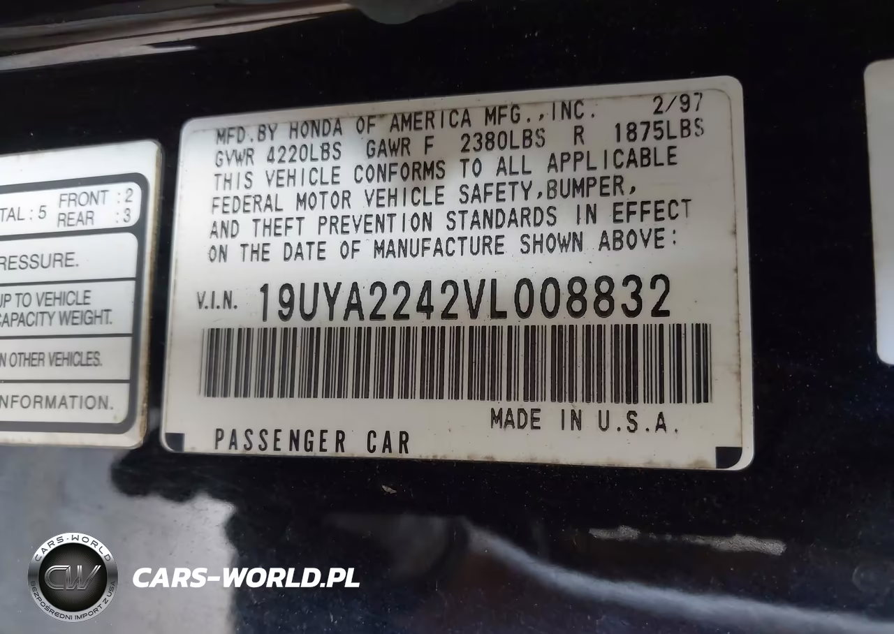 1997 Acura Cl 3.0 VIN:19UYA2242VL008832 - 9