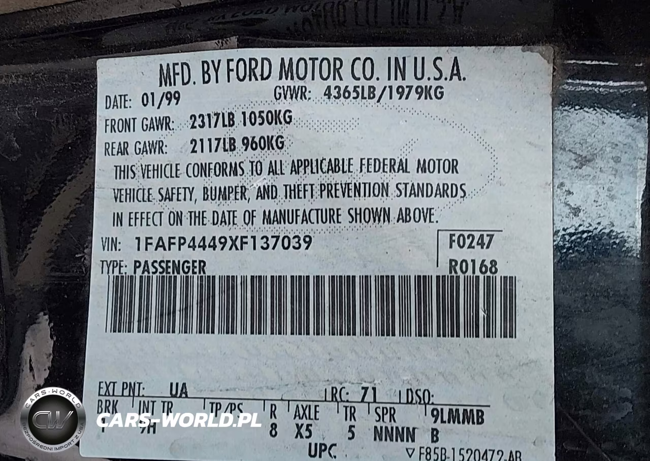 1999 Ford Mustang VIN:1FAFP4449XF137039 - 9