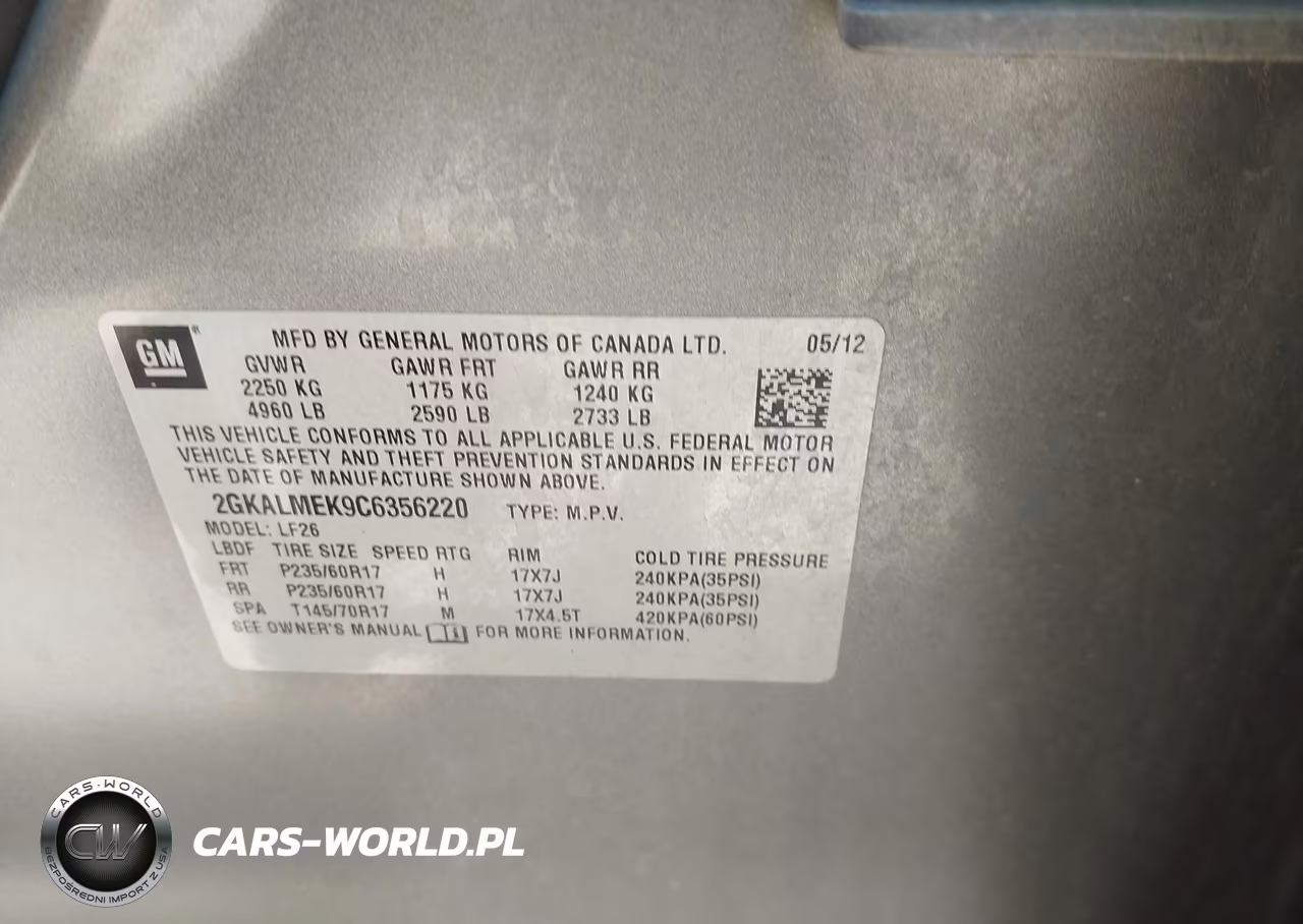 2012 GMC Terrain Sle-1 VIN:2GKALMEK9C6356220 - 9