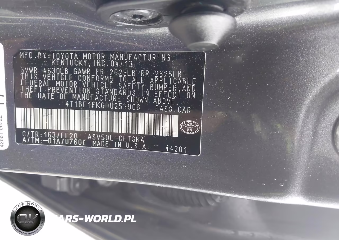 2013 Toyota Camry Se VIN:4T1BF1FK6DU253906 - 9