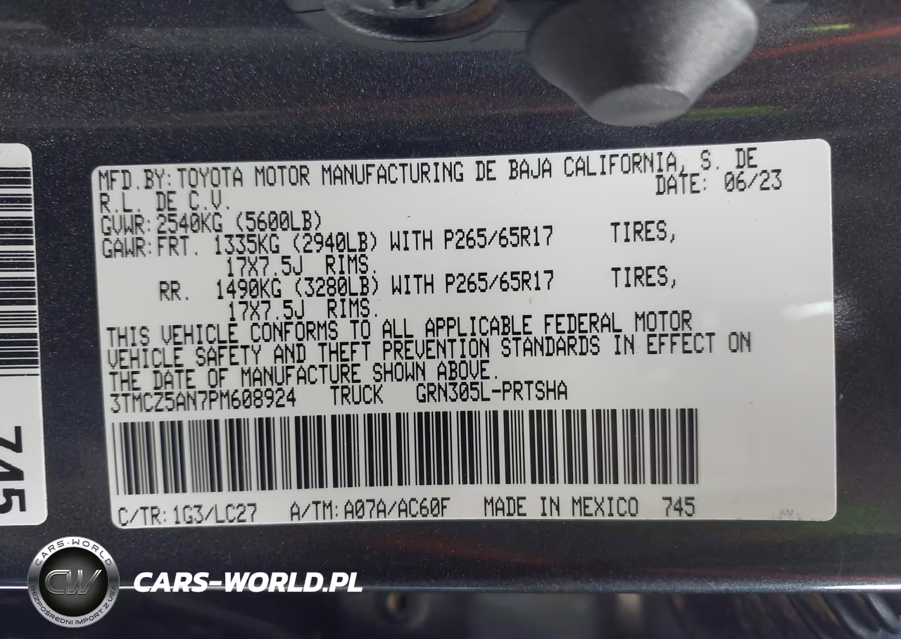 2023 Toyota Tacoma Double Cab VIN:3TMCZ5AN7PM608924 - 9