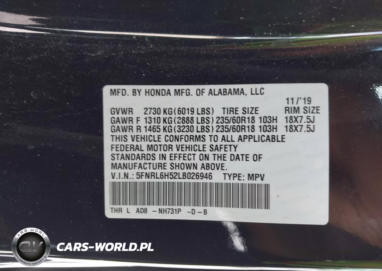 2020 Honda Odyssey Ex VIN:5FNRL6H52LB026946 - 9