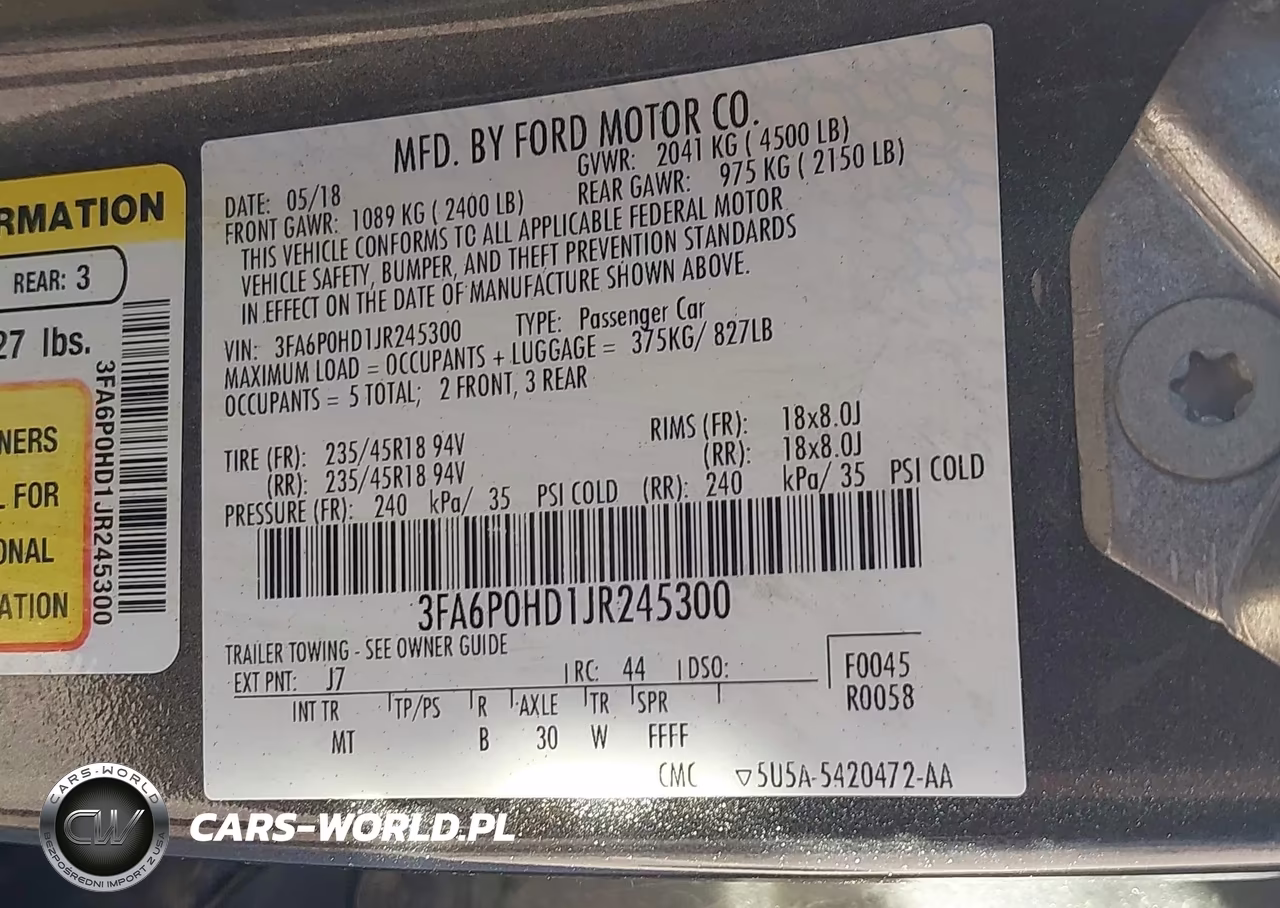 2018 Ford Fusion Se VIN:3FA6P0HD1JR245300 - 9