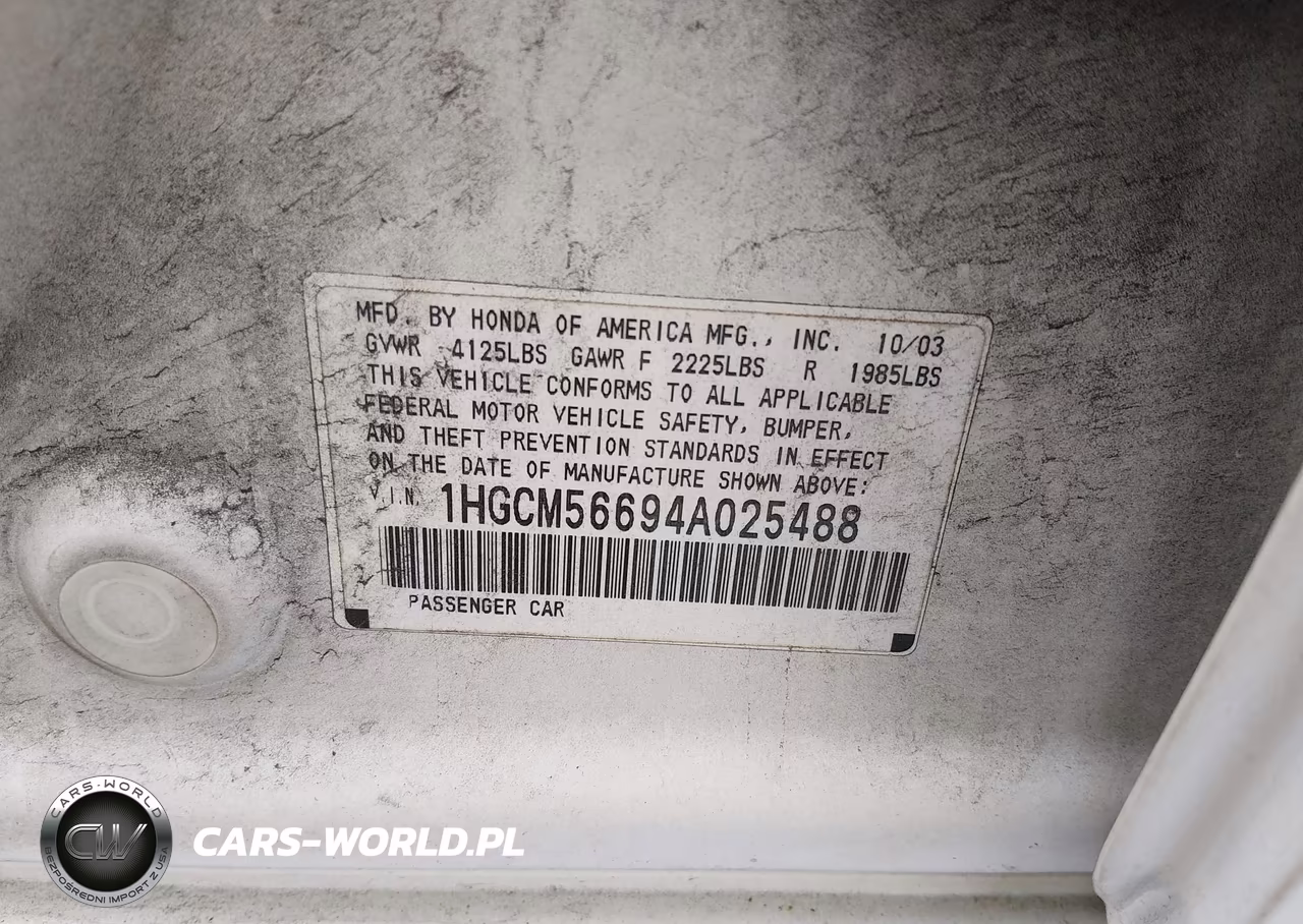 2004 Honda Accord 2.4 Ex VIN:1HGCM56694A025488 - 9