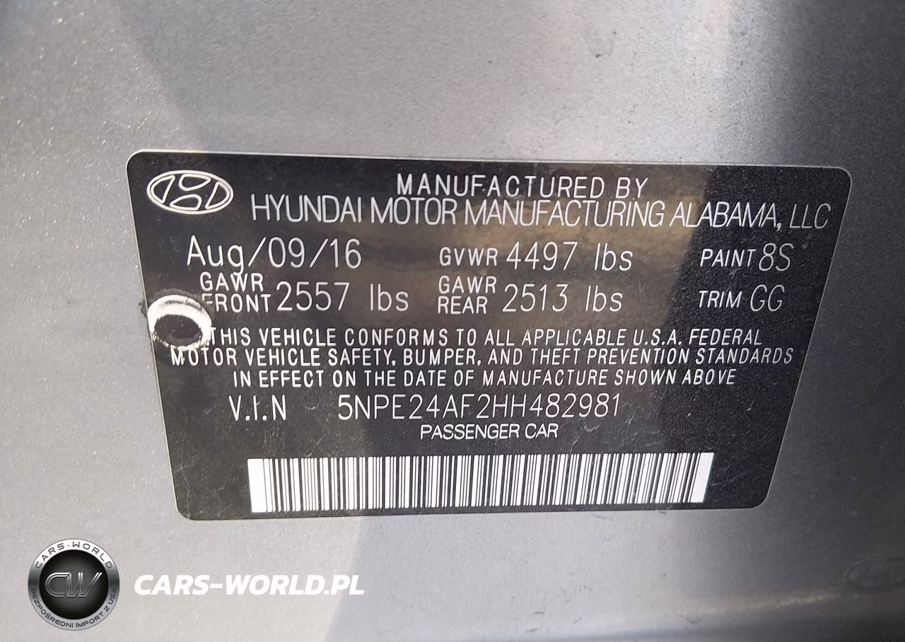 2017 Hyundai Sonata Se VIN:5NPE24AF2HH482981 - 9