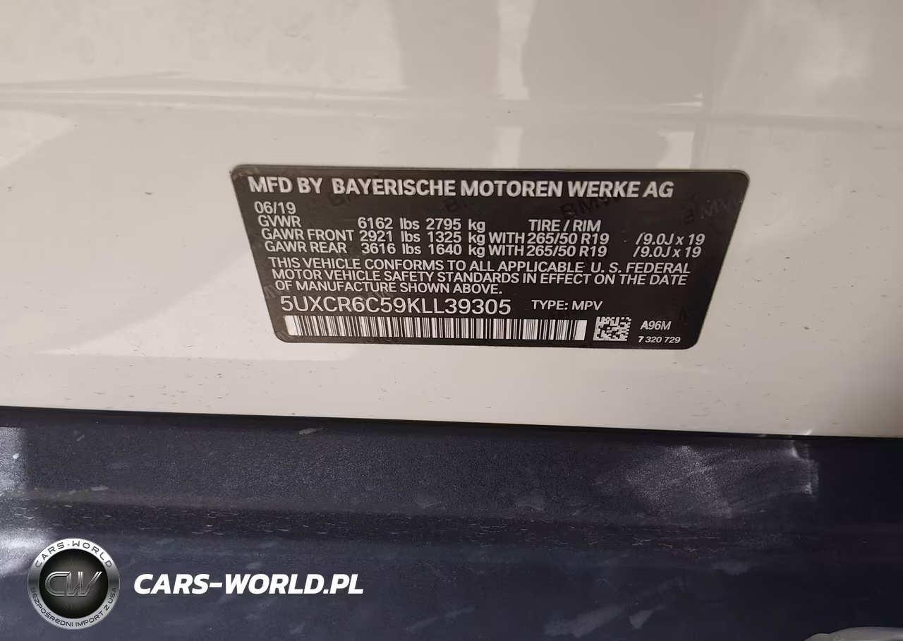 2019 BMW X5 xDrive40I VIN:5UXCR6C59KLL39305 - 9