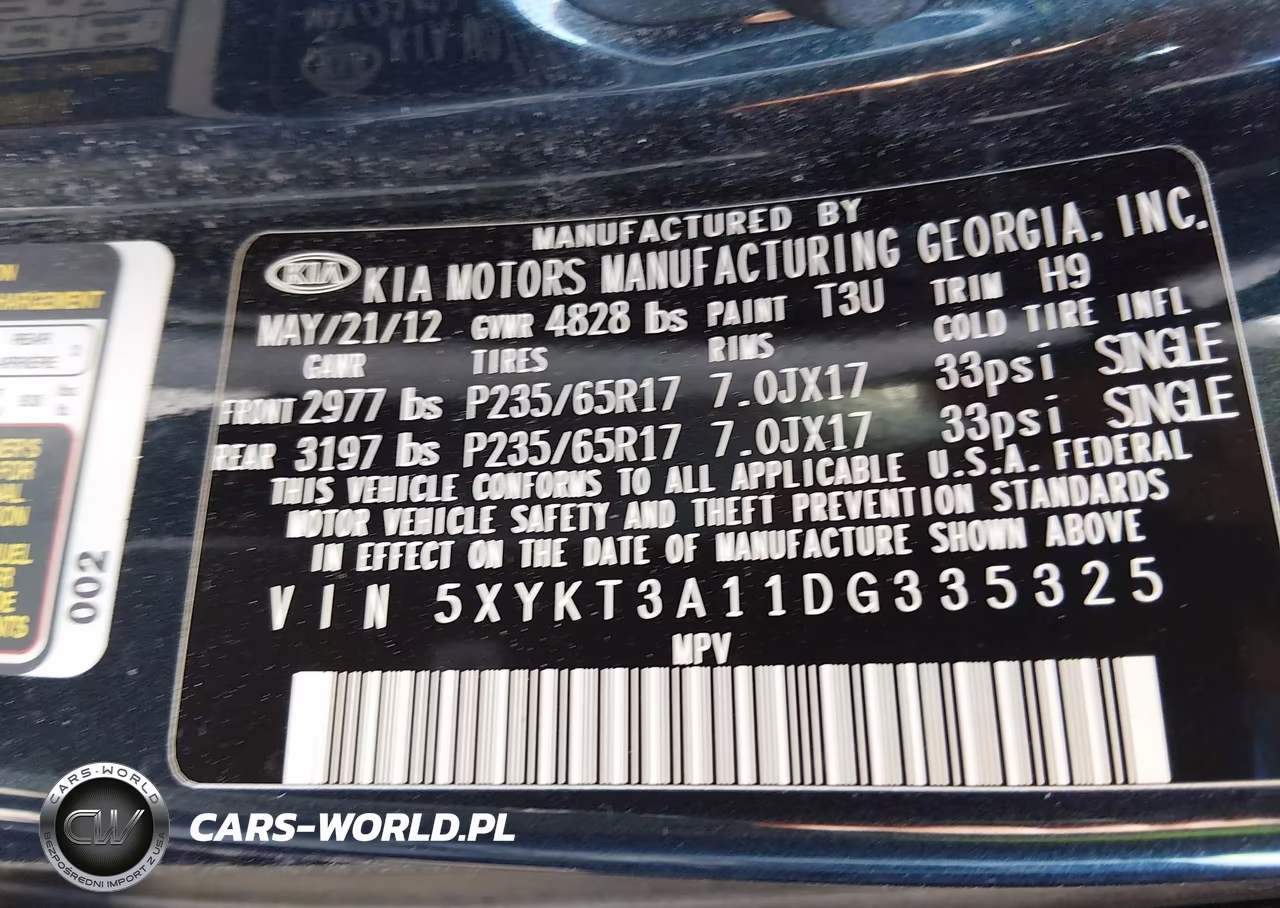 2013 Kia Sorento Lx VIN:5XYKT3A11DG335325 - 9