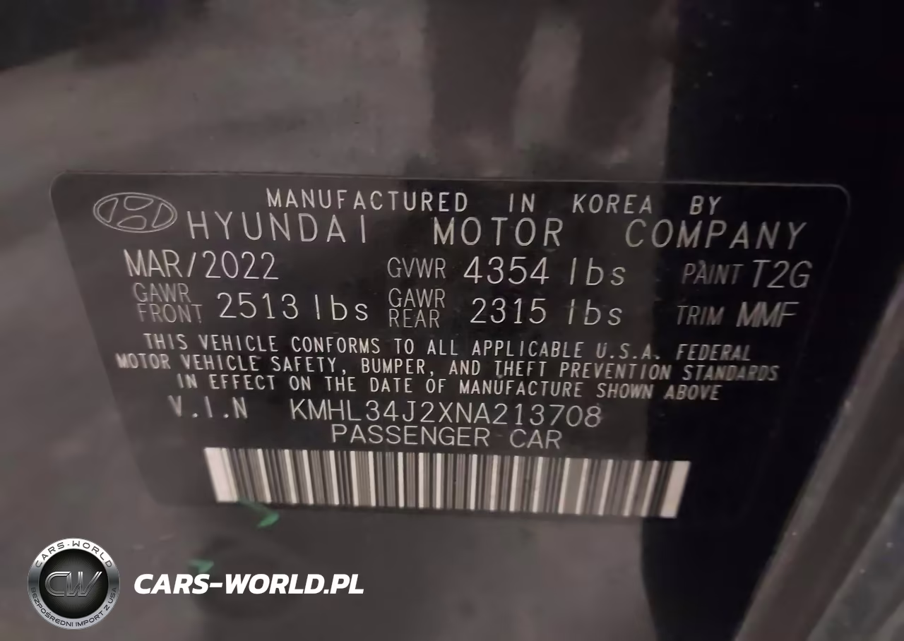2022 Hyundai Sonata Limited VIN:KMHL34J2XNA213708 - 9