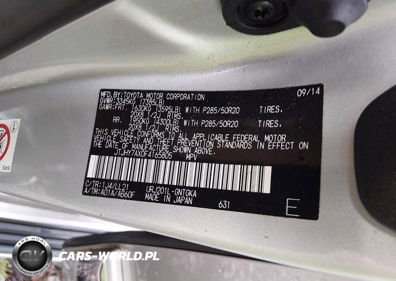 2015 Lexus Lx 570 VIN:JTJHY7AX0F4165805 - 9