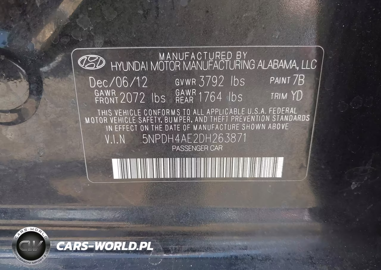 2013 Hyundai Elantra Gls VIN:5NPDH4AE2DH263871 - 9