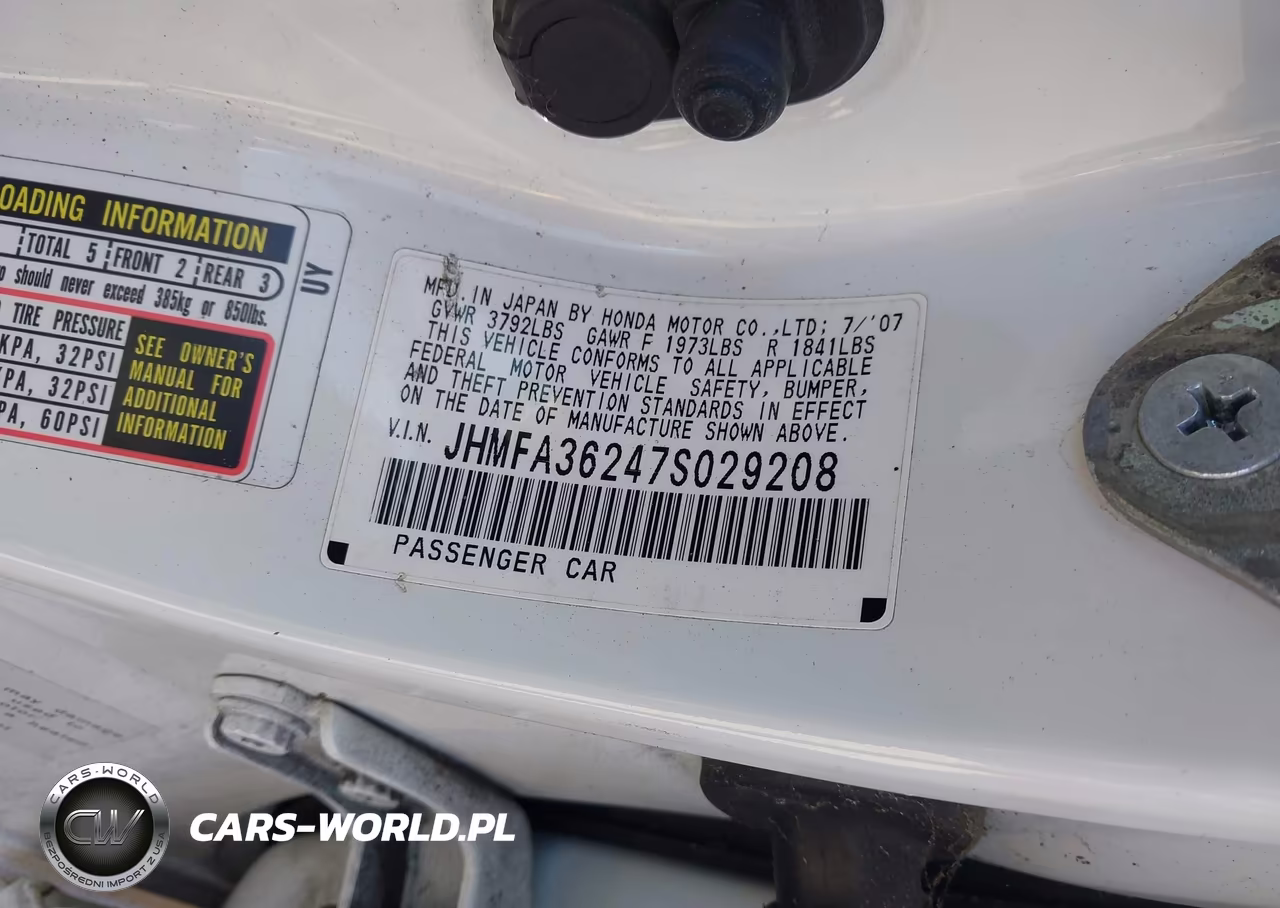 2007 Honda Civic Hybrid VIN:JHMFA36247S029208 - 9
