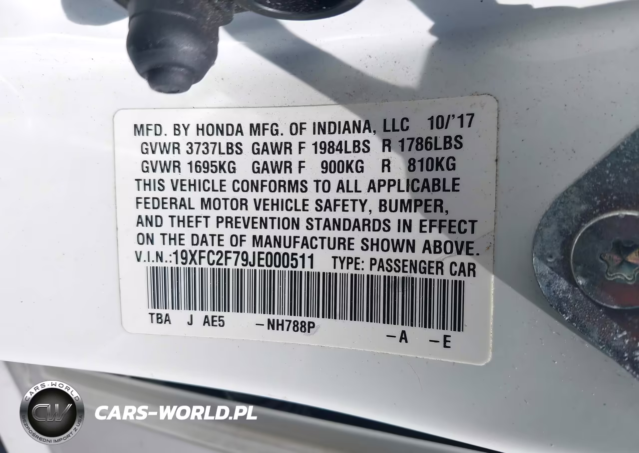 2018 Honda Civic Ex VIN:19XFC2F79JE000511 - 9