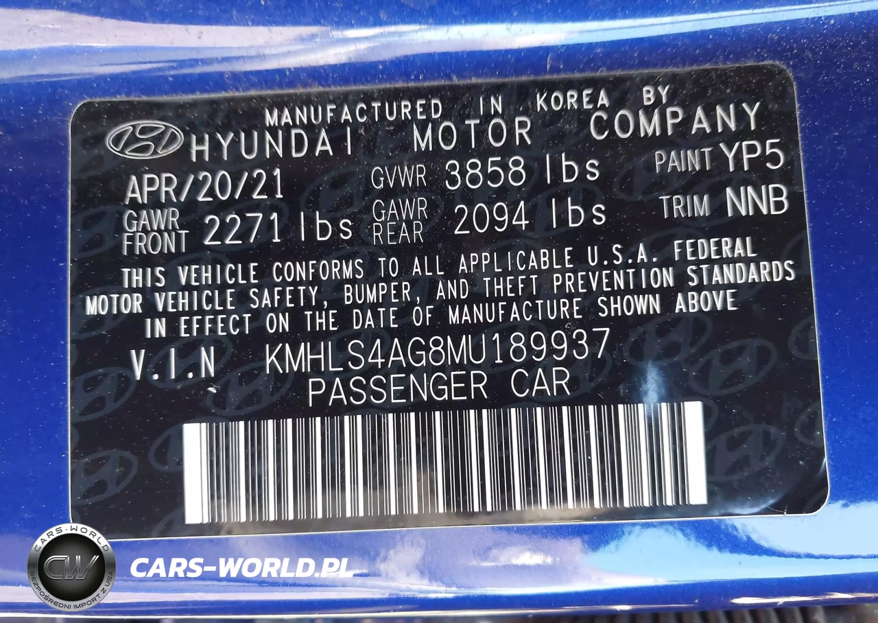 2021 Hyundai Elantra Sel VIN:KMHLS4AG8MU189937 - 9