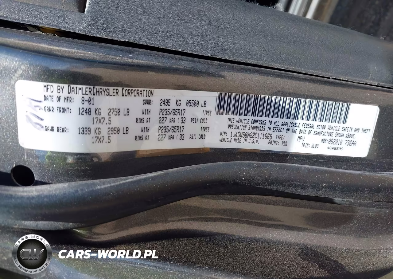 2002 Jeep Grand Cherokee Limited VIN:1J4GW58N22C111669 - 9