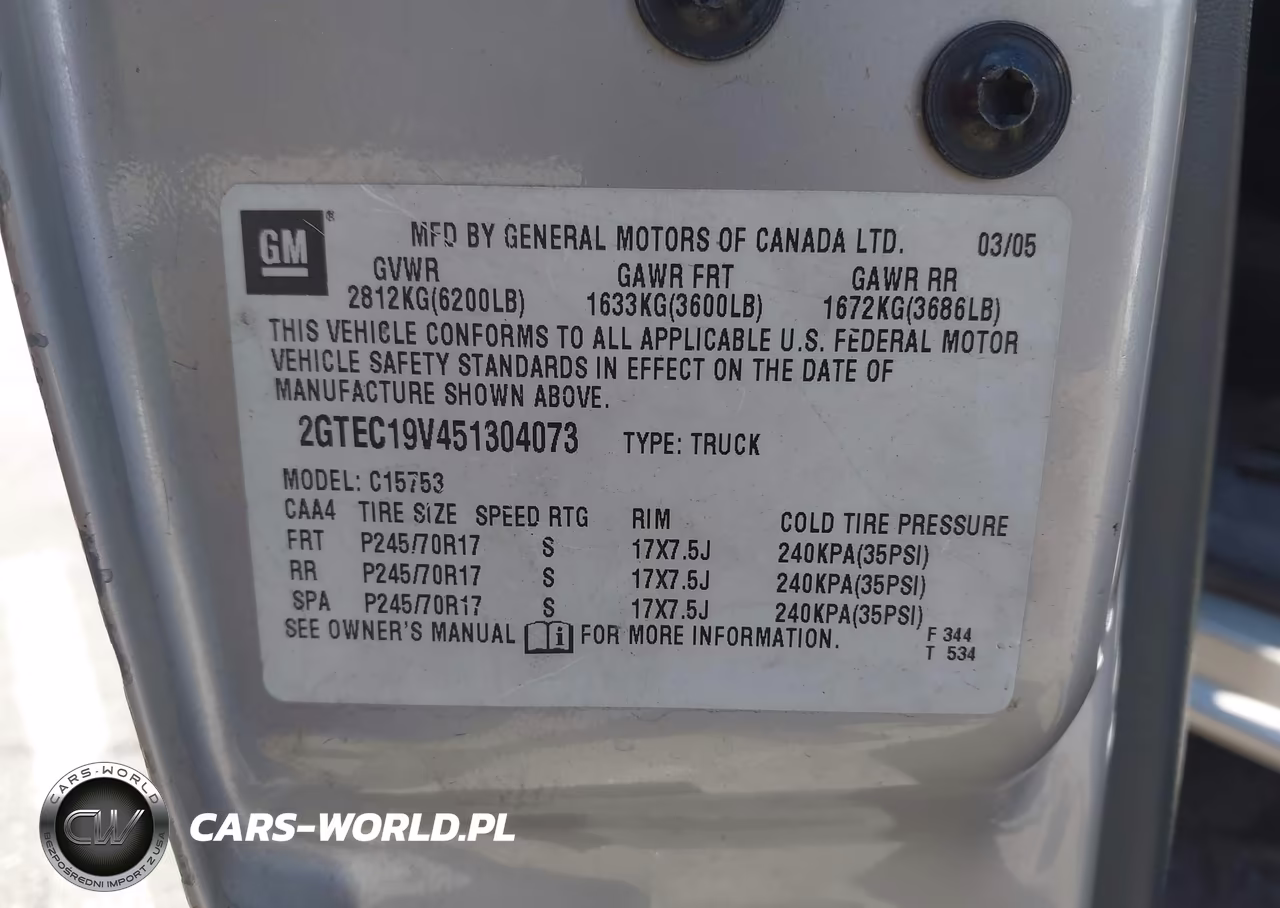 2005 GMC Sierra 1500 Sle VIN:2GTEC19V451304073 - 9