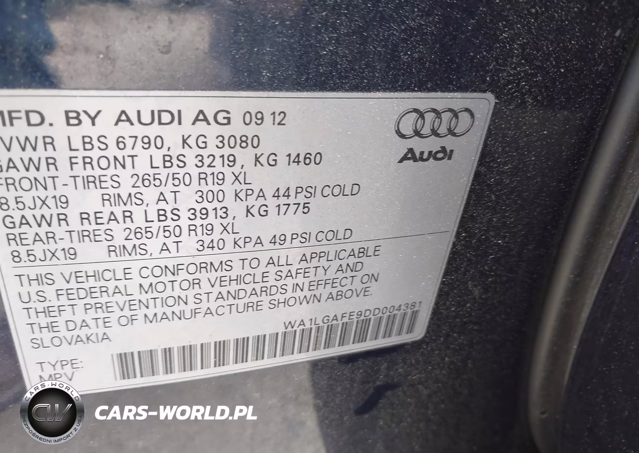 2013 Audi Q7 3.0T Premium VIN:WA1LGAFE9DD004381 - 9