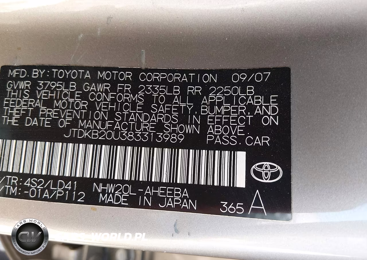 2008 Toyota Prius VIN:JTDKB20U383313989 - 9