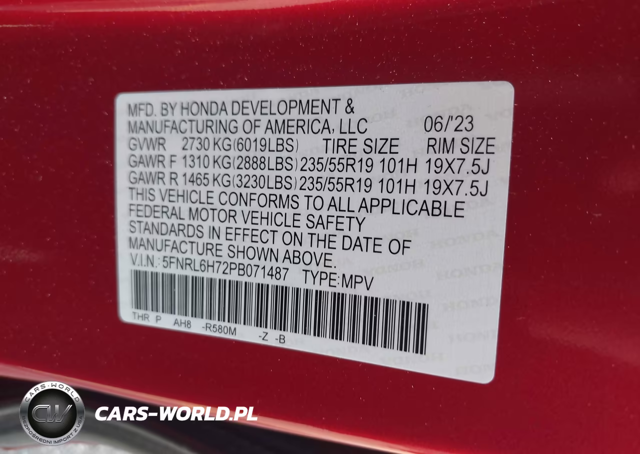 2023 Honda Odyssey Sport VIN:5FNRL6H72PB071487 - 9