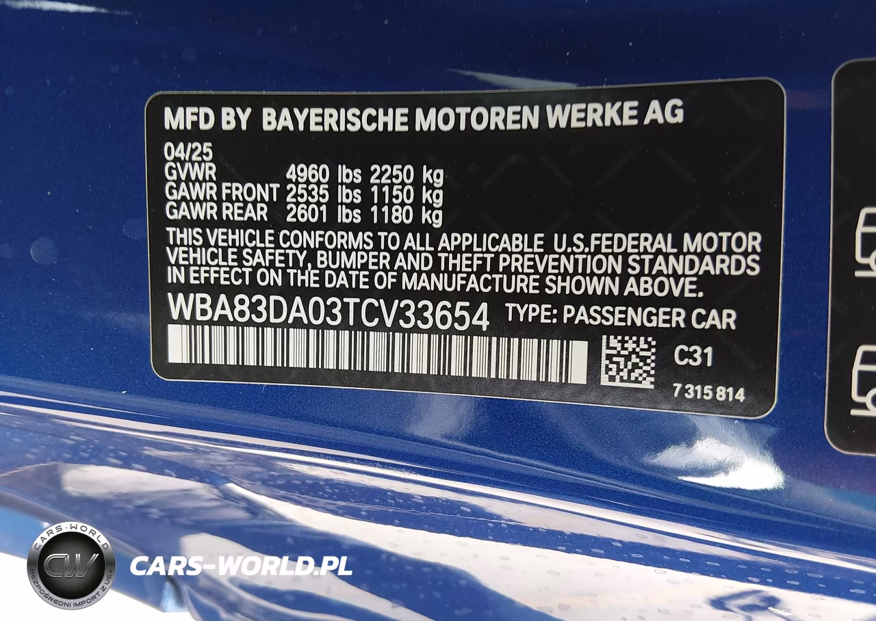 2026 BMW M440I xDrive VIN:WBA83DA03TCV33654 - 9