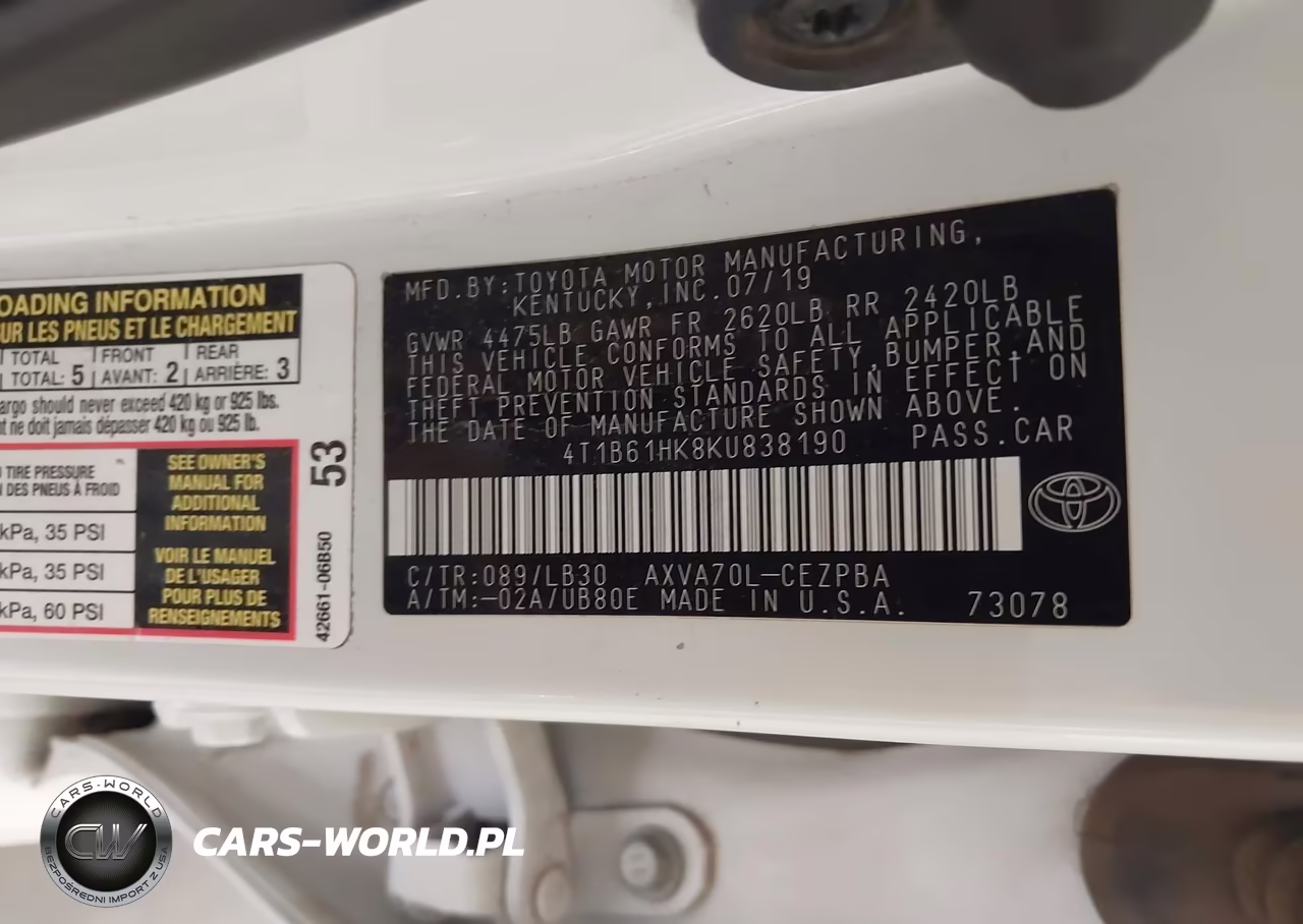 2019 Toyota Camry Xse VIN:4T1B61HK8KU838190 - 9