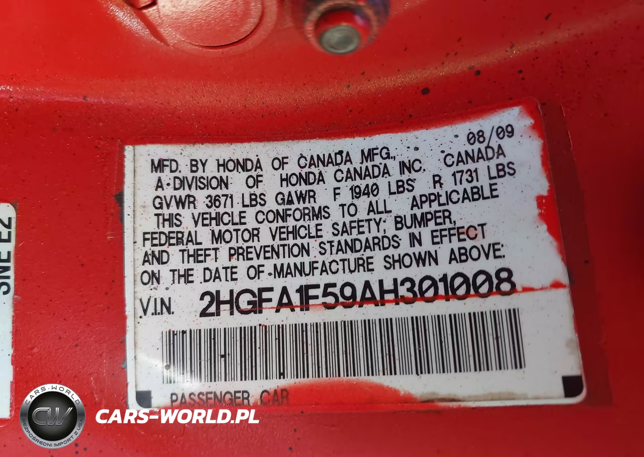 2010 Honda Civic Lx VIN:2HGFA1F59AH301008 - 9