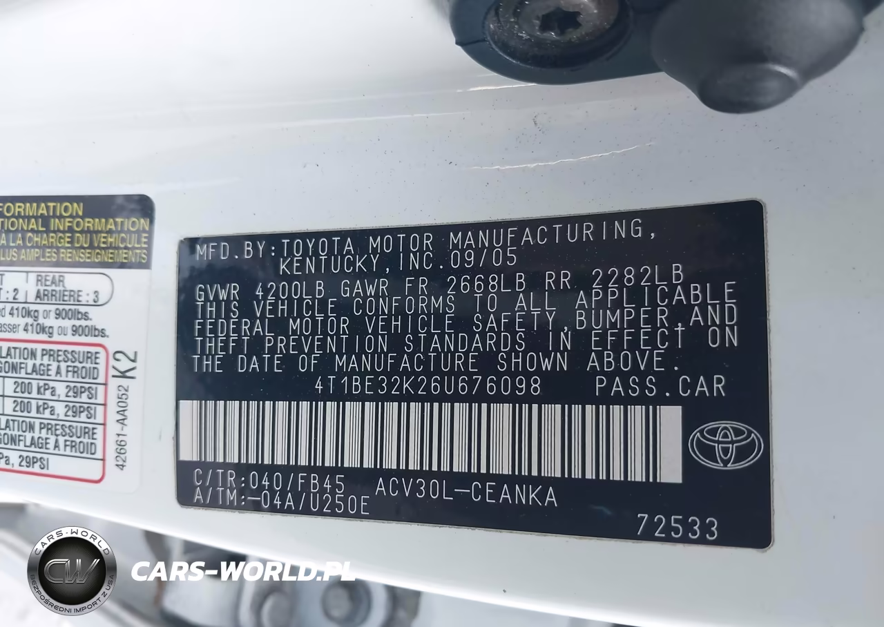 2006 Toyota Camry Le VIN:4T1BE32K26U676098 - 9