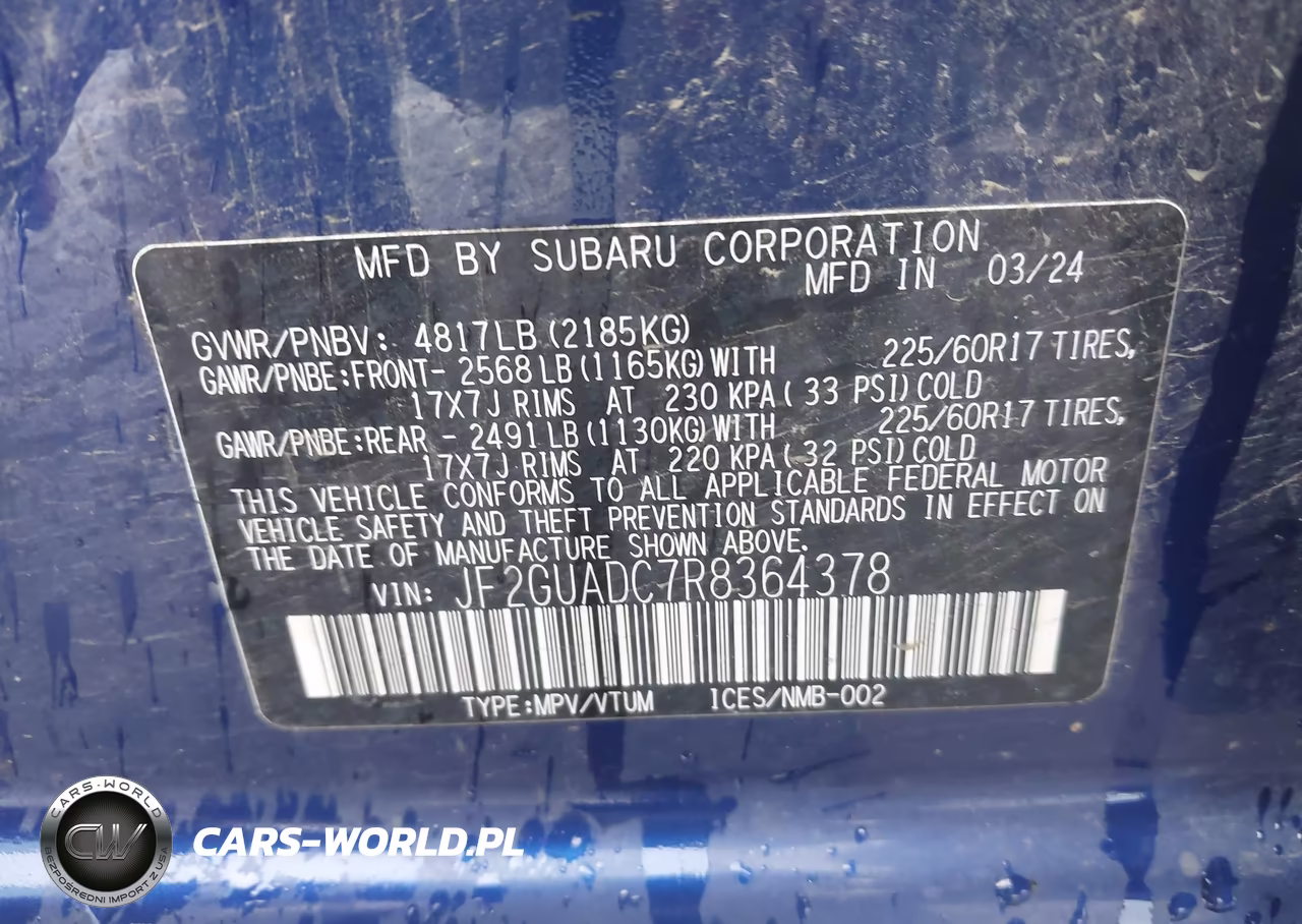 2024 Subaru Crosstrek Premium VIN:JF2GUADC7R8364378 - 9