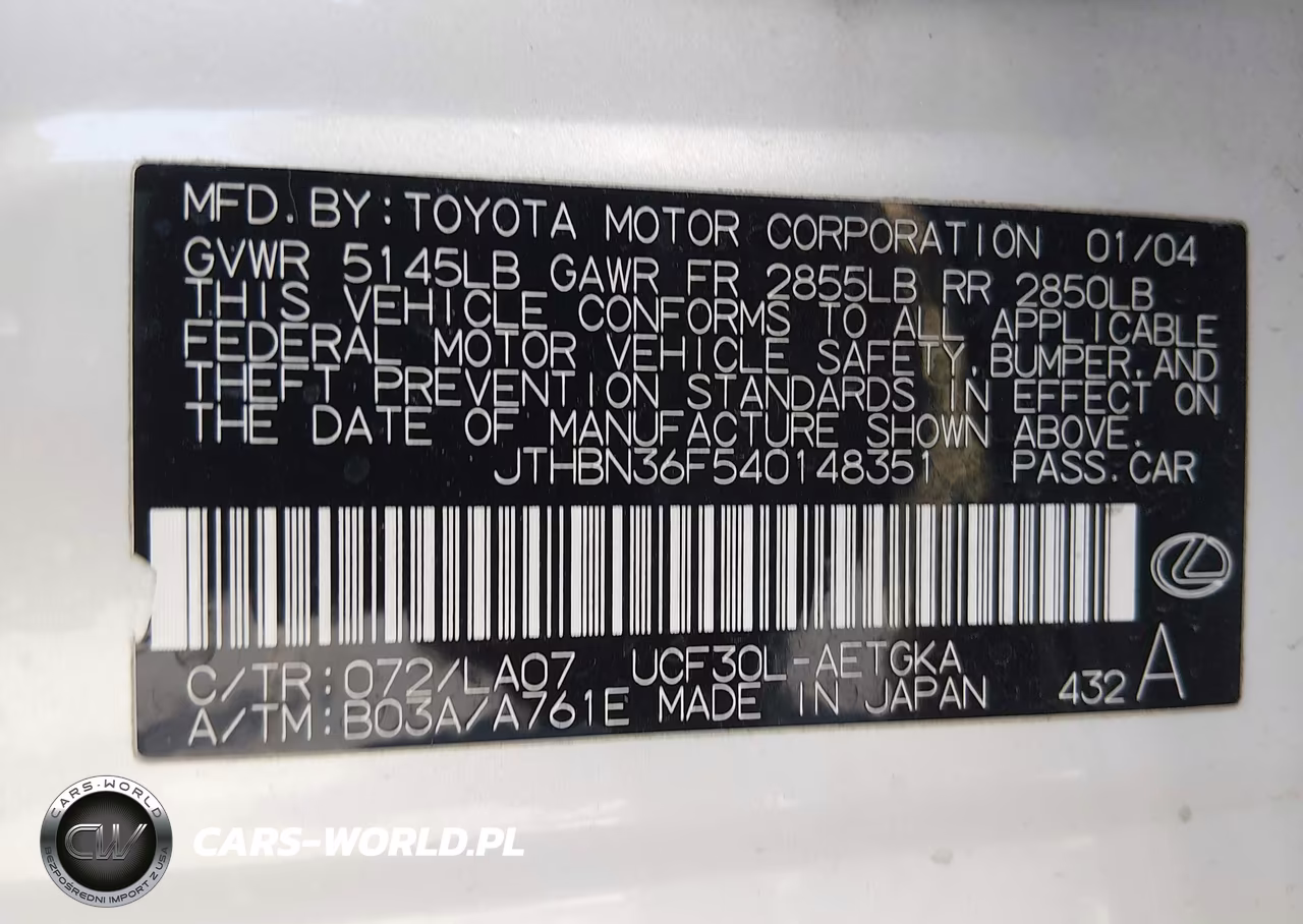 2004 Lexus Ls 430 VIN:JTHBN36F540148351 - 9