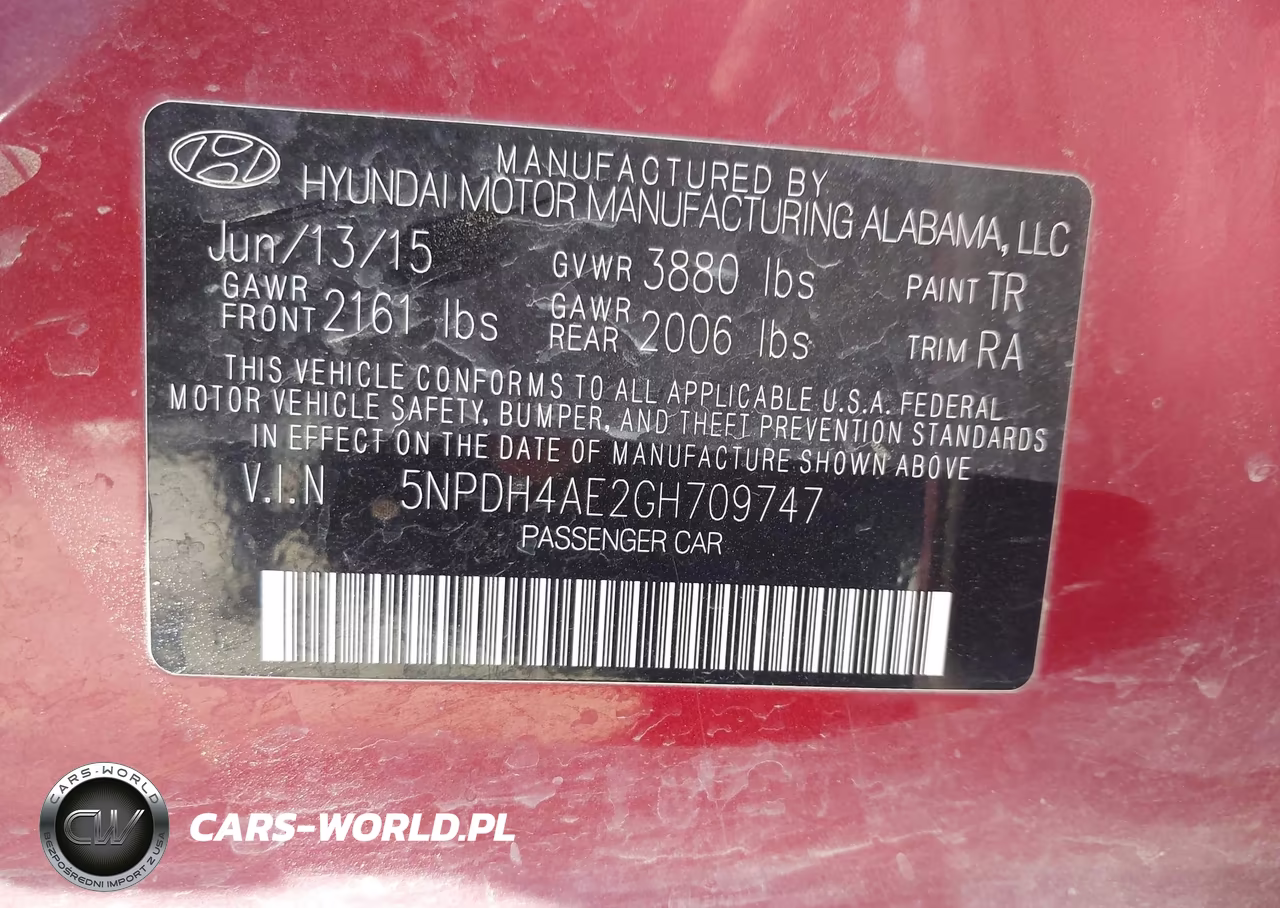 2016 Hyundai Elantra Se VIN:5NPDH4AE2GH709747 - 9