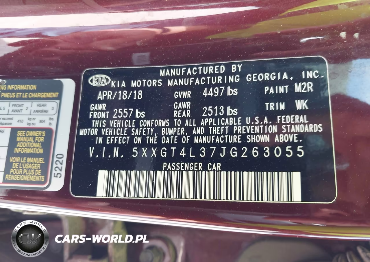 2018 Kia Optima Lx VIN:5XXGT4L37JG263055 - 9
