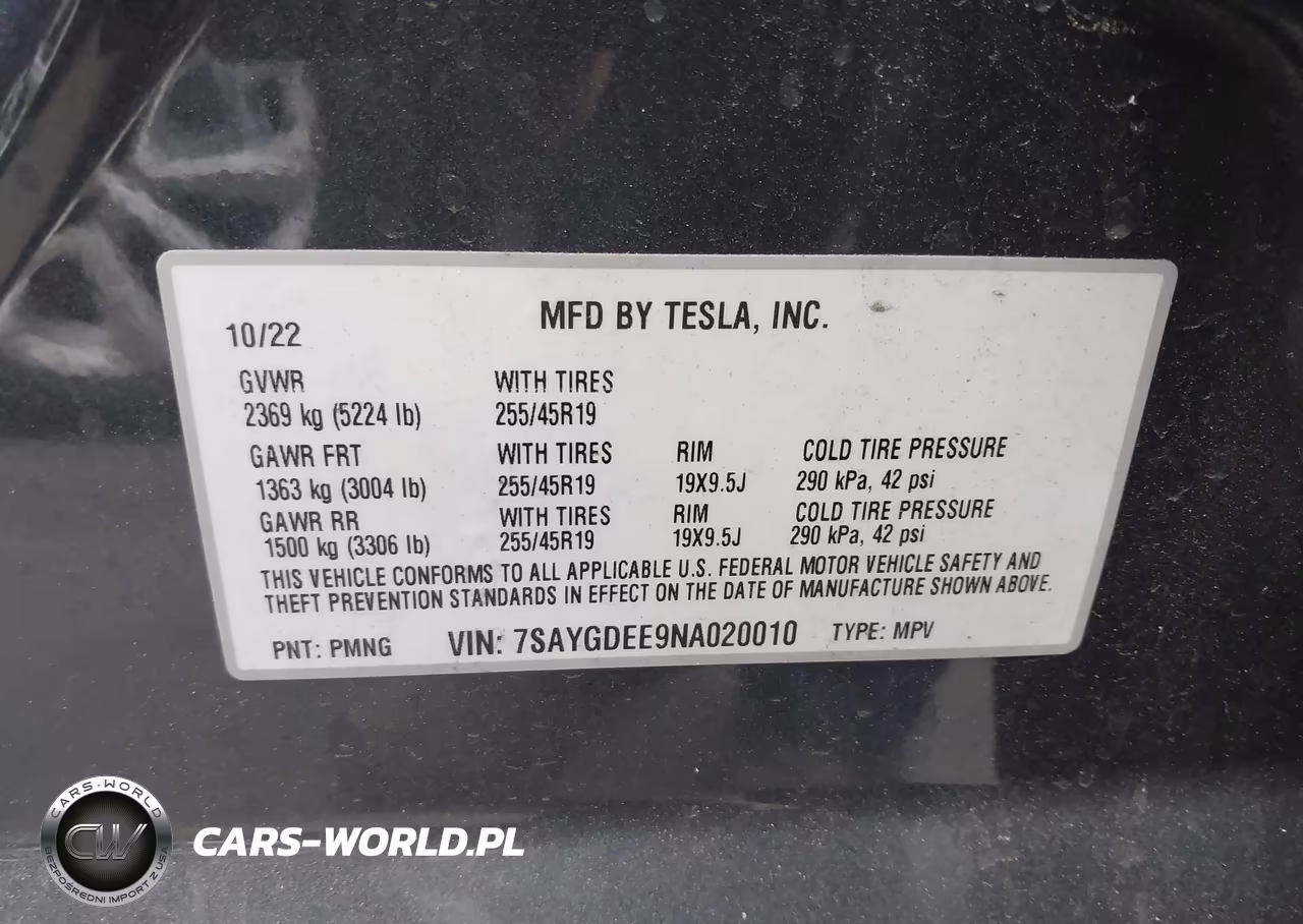 2022 Tesla Model Y Long Range Dual Motor All-Wheel Drive VIN:7SAYGDEE9NA020010 - 9