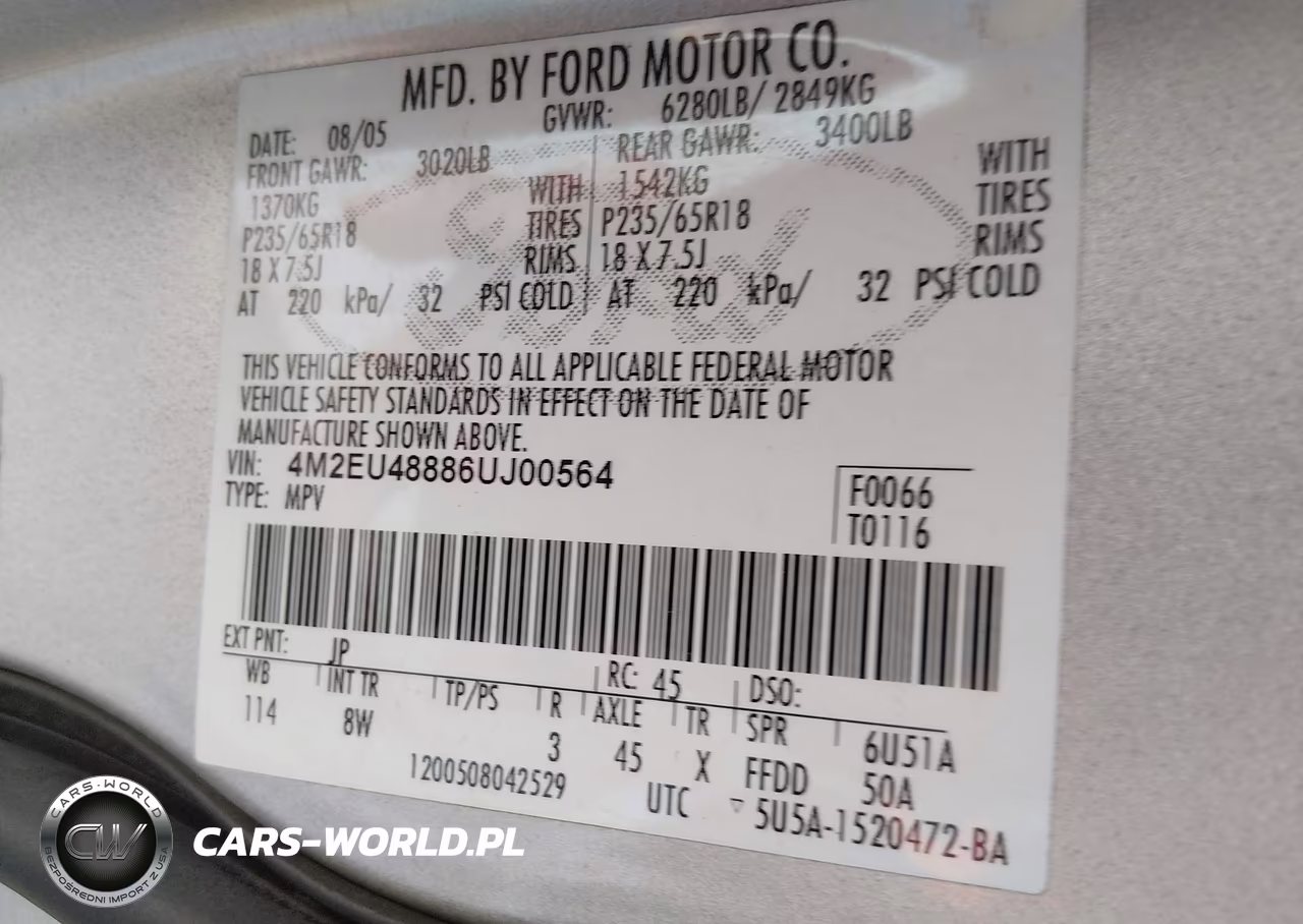 2006 Mercury Mountaineer Premier VIN:4M2EU48886UJ00564 - 9