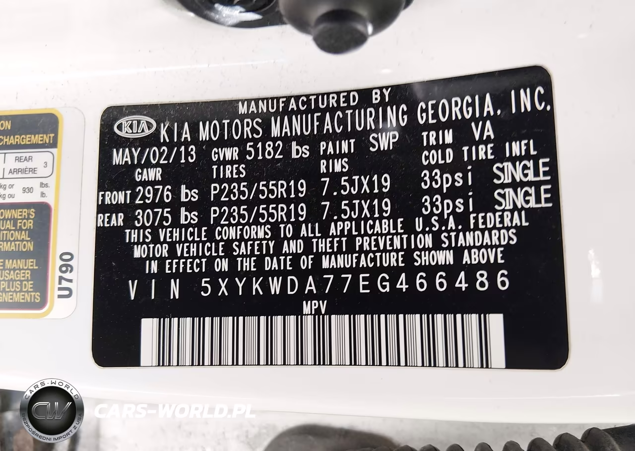 2014 Kia Sorento Limited V6 VIN:5XYKWDA77EG466486 - 9