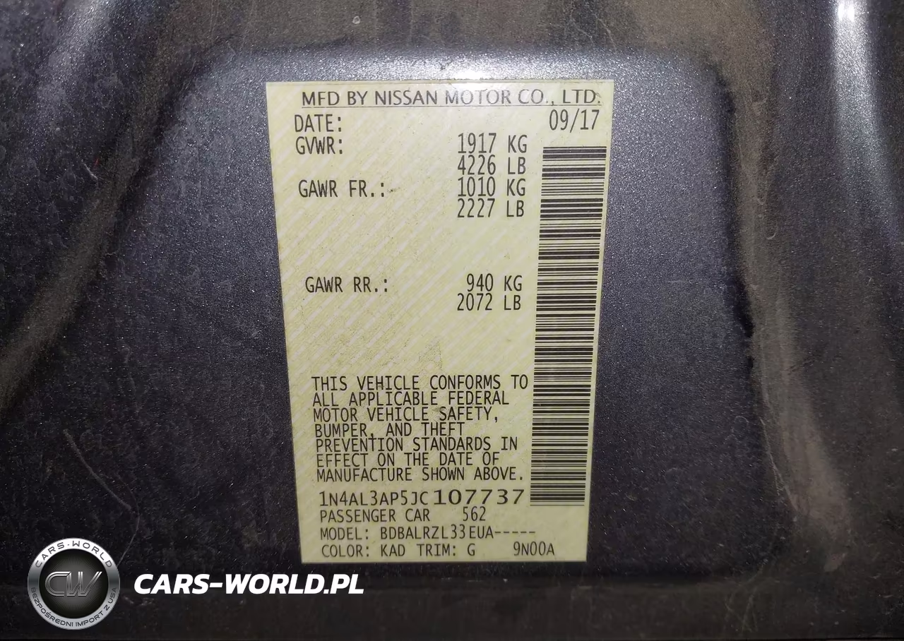 2018 Nissan Altima 2.5 Sl VIN:1N4AL3AP5JC107737 - 9