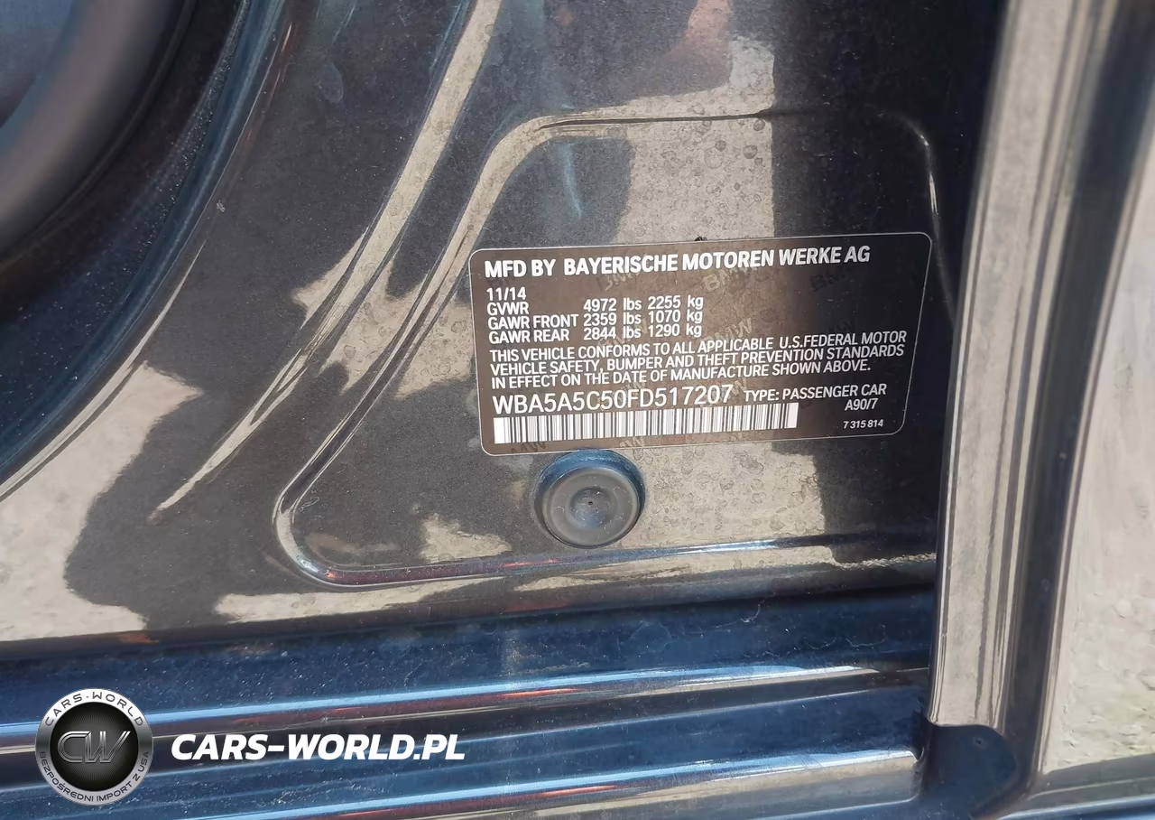 2015 BMW 528I VIN:WBA5A5C50FD517207 - 9