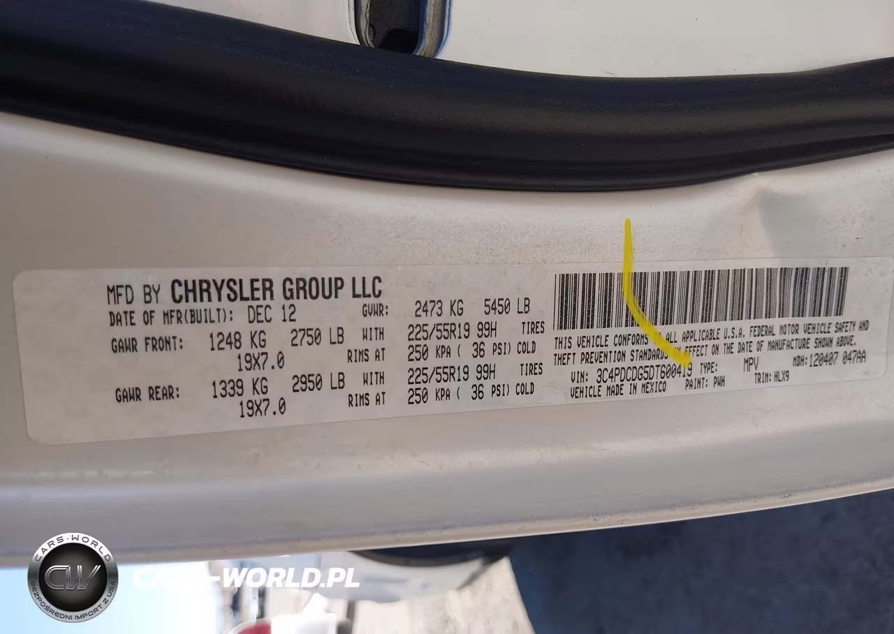 2013 Dodge Journey Crew VIN:3C4PDCDG5DT600419 - 9