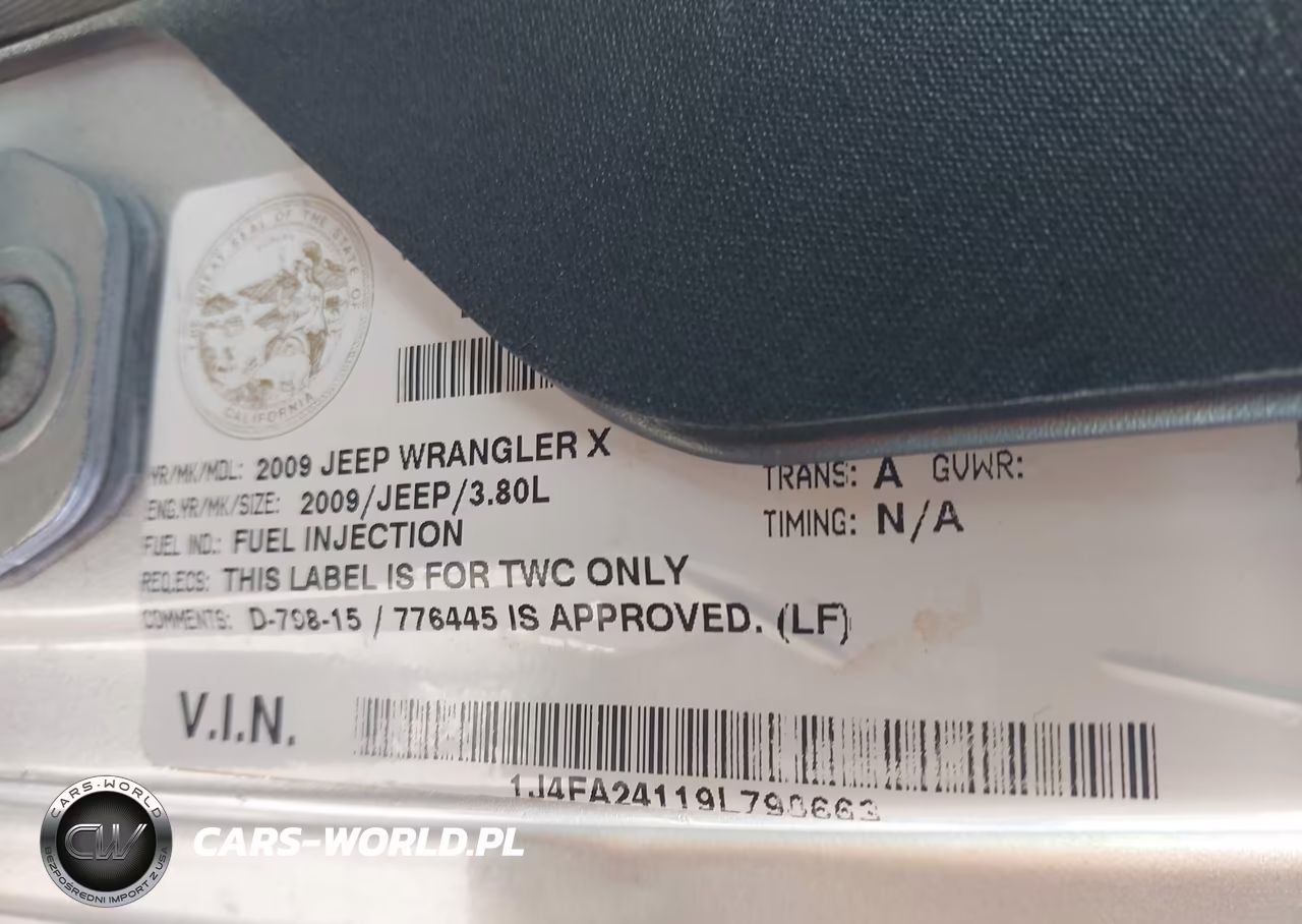 2009 Jeep Wrangler X VIN:1J4FA24119L790663 - 9