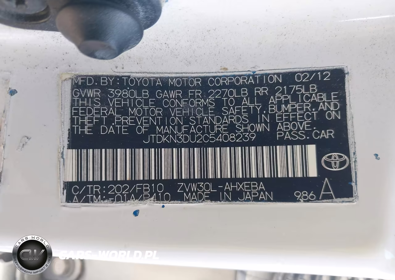 2012 Toyota Prius Three VIN:JTDKN3DU2C5408239 - 9