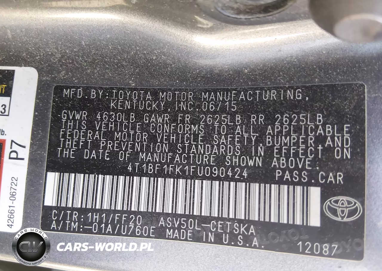 2015 Toyota Camry Se VIN:4T1BF1FK1FU090424 - 9