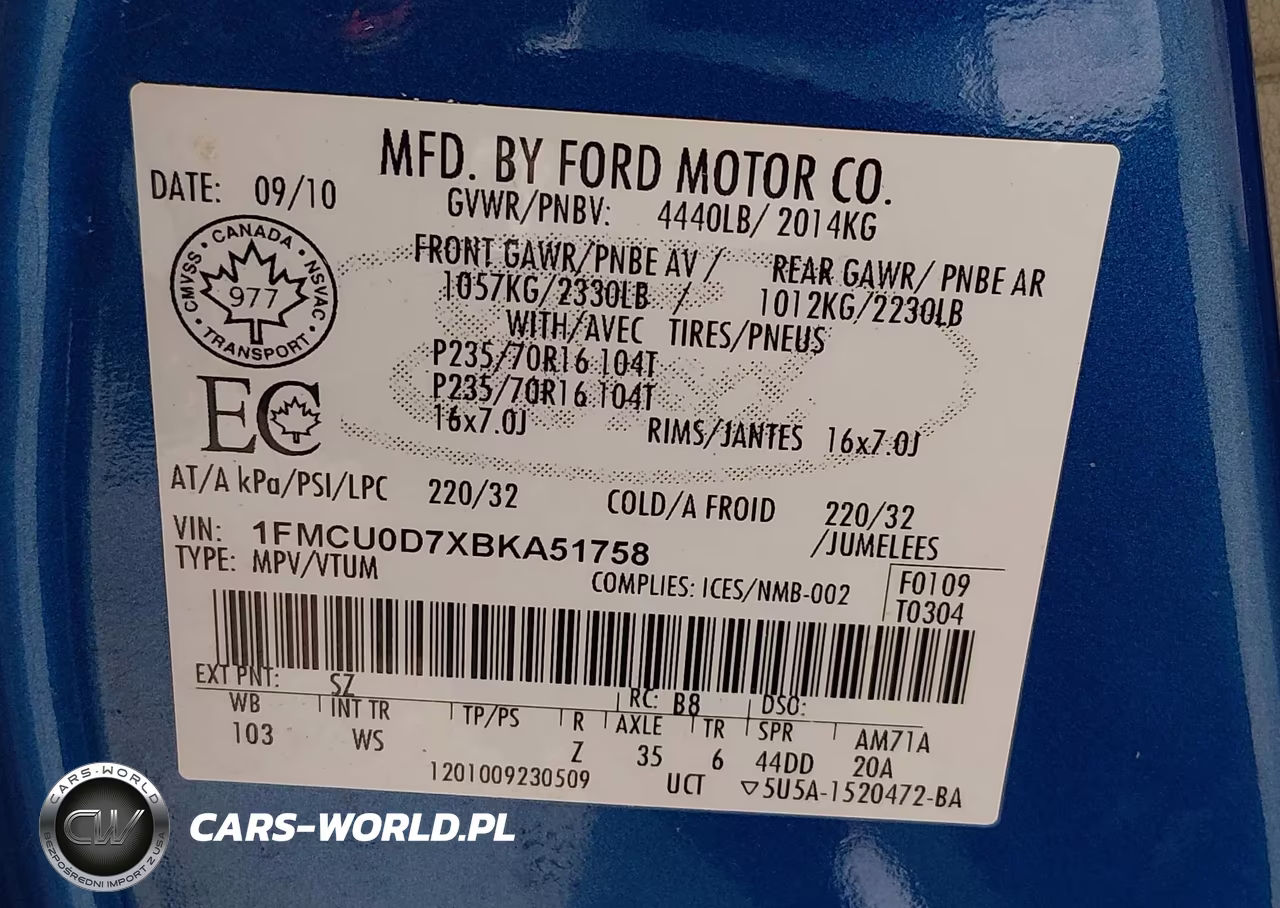 2011 Ford Escape Xlt VIN:1FMCU0D7XBKA51758 - 9