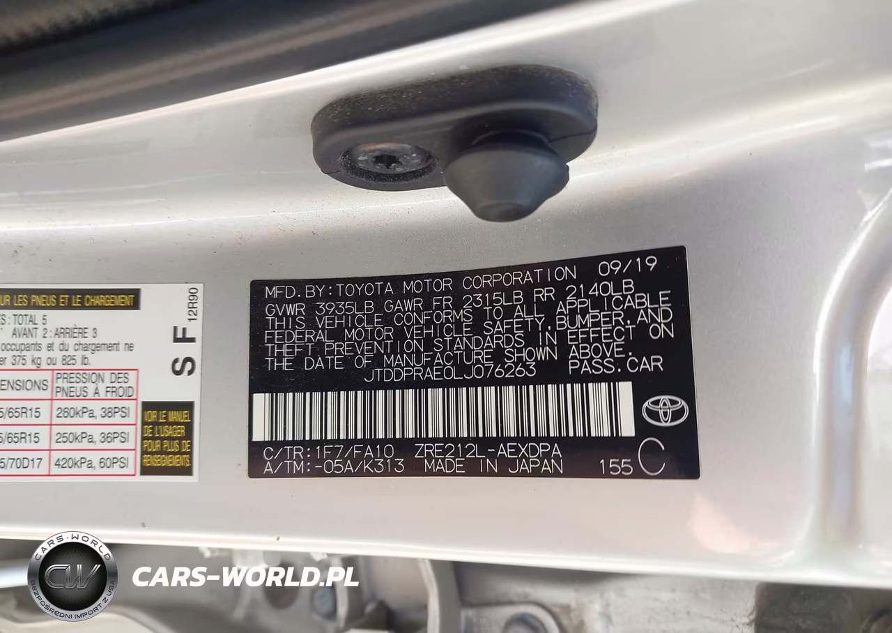 2020 Toyota Corolla L VIN:JTDDPRAE0LJ076263 - 9