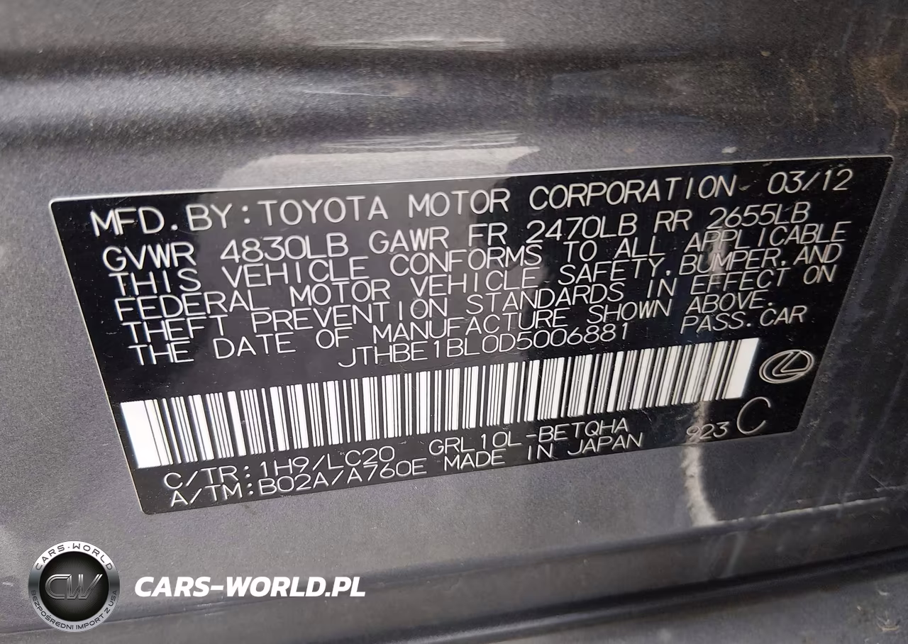 2013 Lexus Gs 350 VIN:JTHBE1BL0D5006881 - 9