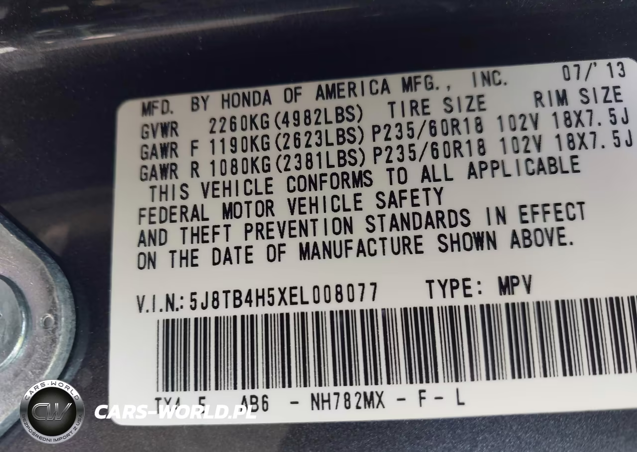 2014 Acura Rdx VIN:5J8TB4H5XEL008077 - 9