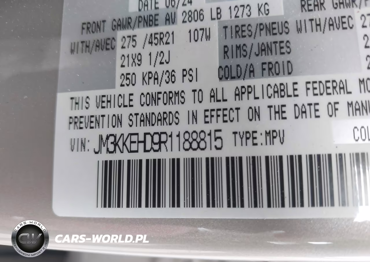 2024 Mazda Cx-90 3.3 Turbo Premium Plus VIN:JM3KKEHD9R1188815 - 9