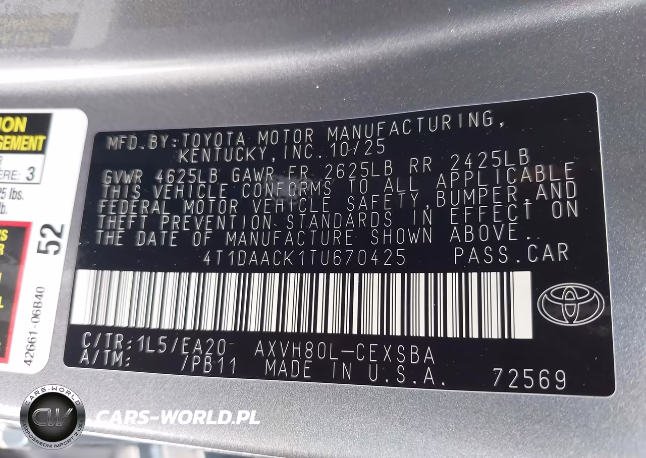2026 Toyota Camry Se VIN:4T1DAACK1TU670425 - 9